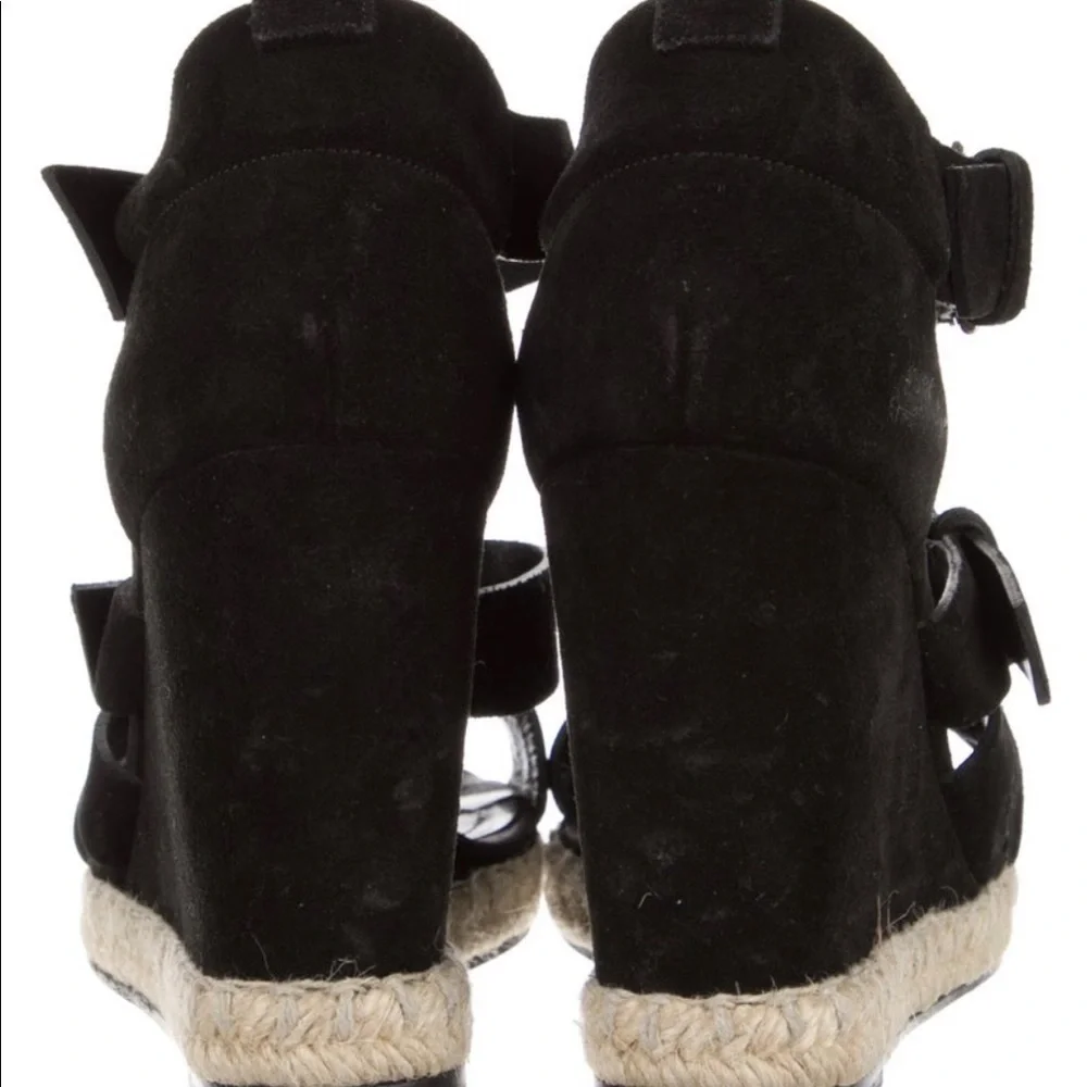 Balenciaga black suede espadrilles